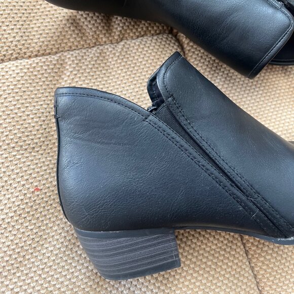 AUTHENTIC " ESPRIT " WOMEN'S HUNTER TAUPE SIDE ZIP FAUX Leather ANKLE BOOTS 10M - Picture 4 of 9